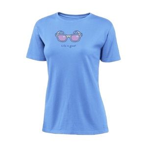 Life Is Good Blue Sunglasses Cotton Relaxed Fit Tee Medium